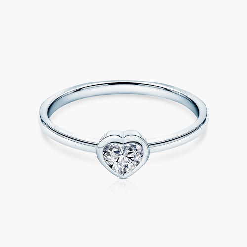 Pierścionek zaręczynowy Pure: białe złoto, diament w szlifie serce